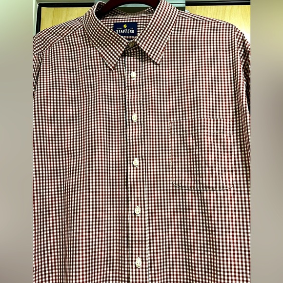 Stanford Travel Performance Super Shirt - Red & White Plaid Button Up - Picture 2 of 6